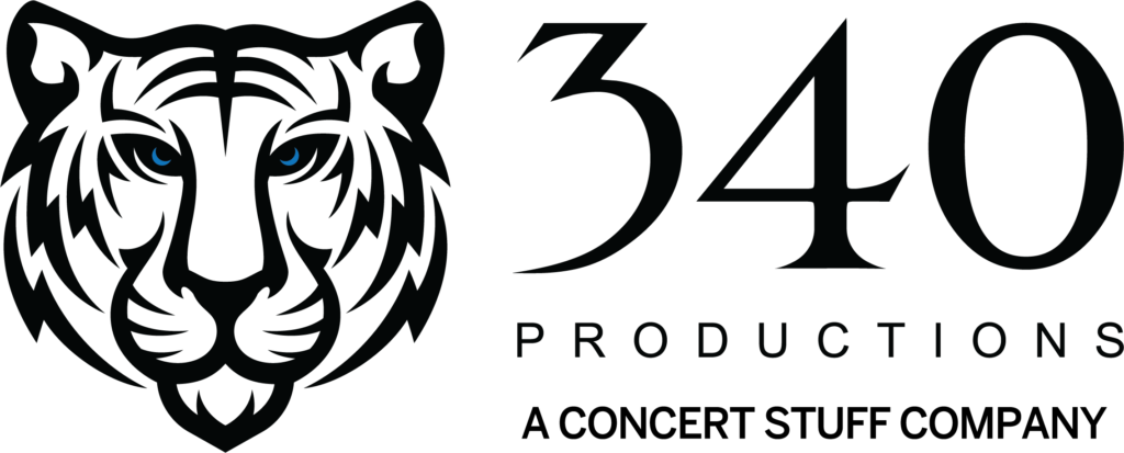 CSG branded logo of 340 Productions company in Black and Blue