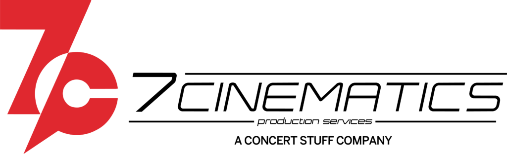 CSG branded logo of 7 Cinematics company in Red and Black