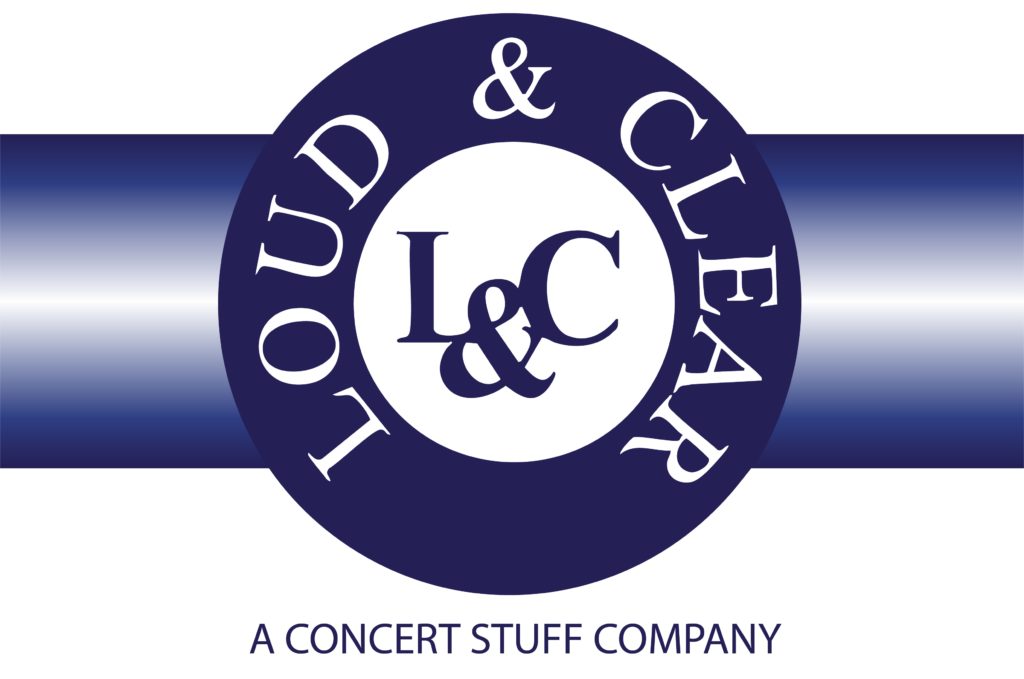 CSG branded logo of Loud and Clear company in Blue and White